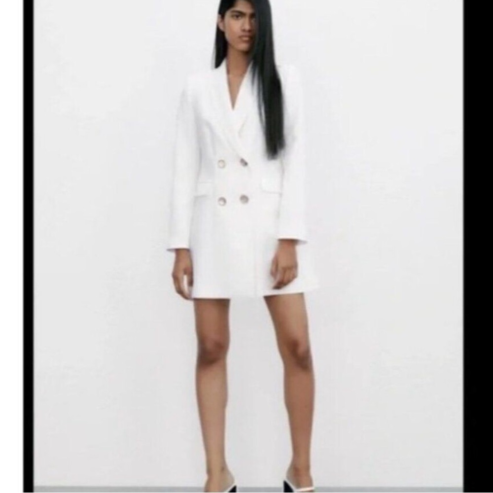 Elegant White Blazer Dress